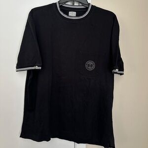 Valentino Black and White Short Sleeve Tee with Sporty Trim